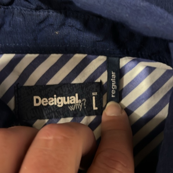 Desigual Button Down Shirt in Cucumis Blue - Picture 12 of 13